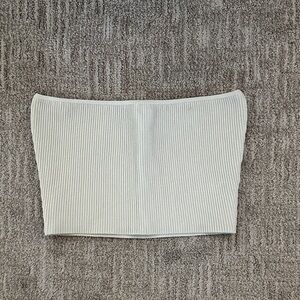 Babaton Ribbed Off-White Tube Top